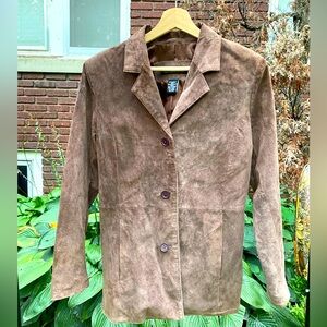 Dialogue Women’s x-small brown suede jacket